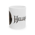 Oficiální keramický hrnek Hellrasher s ikonickým kovovým logem.