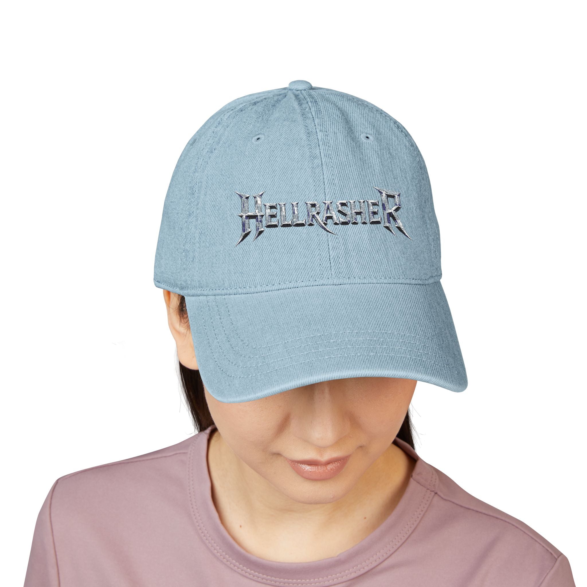 HELLRASHER Denim Baseball Cap - Embroidered logo